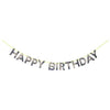 Meri Meri guirlander, Happy Birthday silver glitter - 2.4 meter