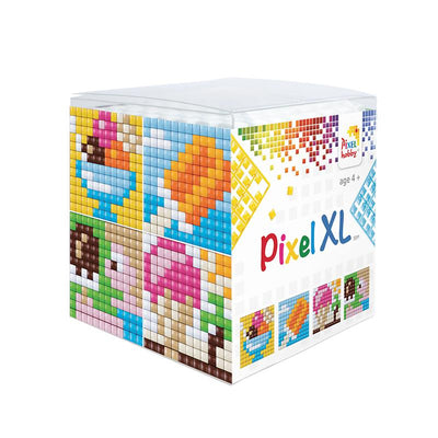 Pixel mosaikk-kube, XL mosaikk-perler - 4 i ett - Ice cream