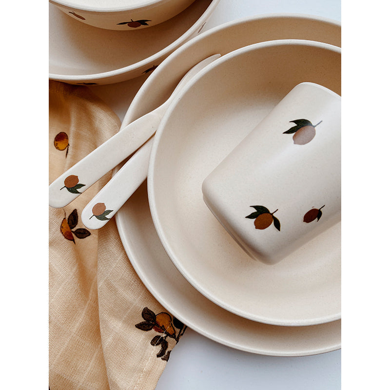 Konges Sløjd Barneservise i bambusmelamin, 5 deler - Lemon