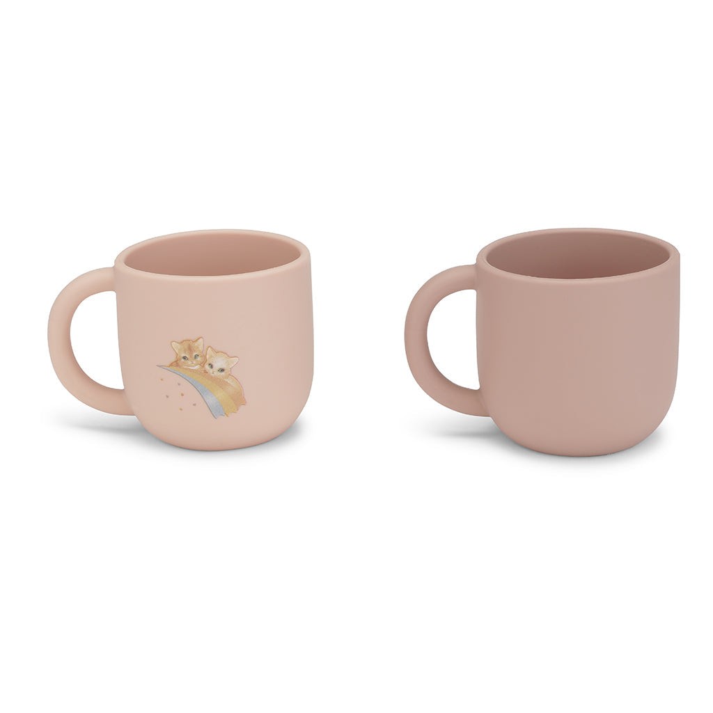 Konges Sløjd silikone kop, 2-pak - Rainbow kitty