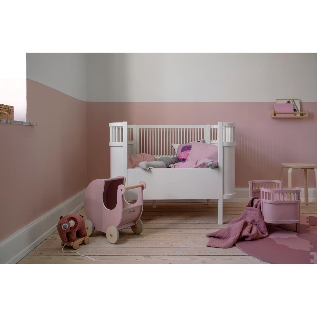 Sebra dukkevogn i tre, Blossom pink