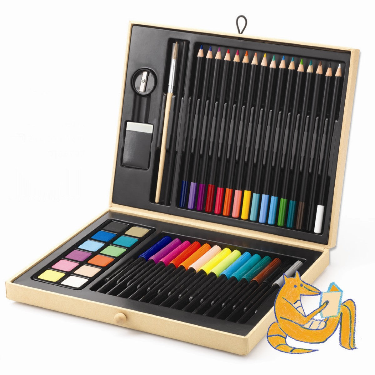 Djeco koffert m. tegneredskaper og farger, liten