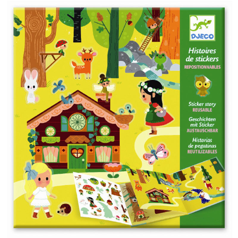 Djeco gjenbrukelige stickers, Magiske skov