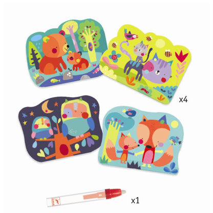 Djeco mal med vann, Gjemt i skogen - Fra 18 mdr.