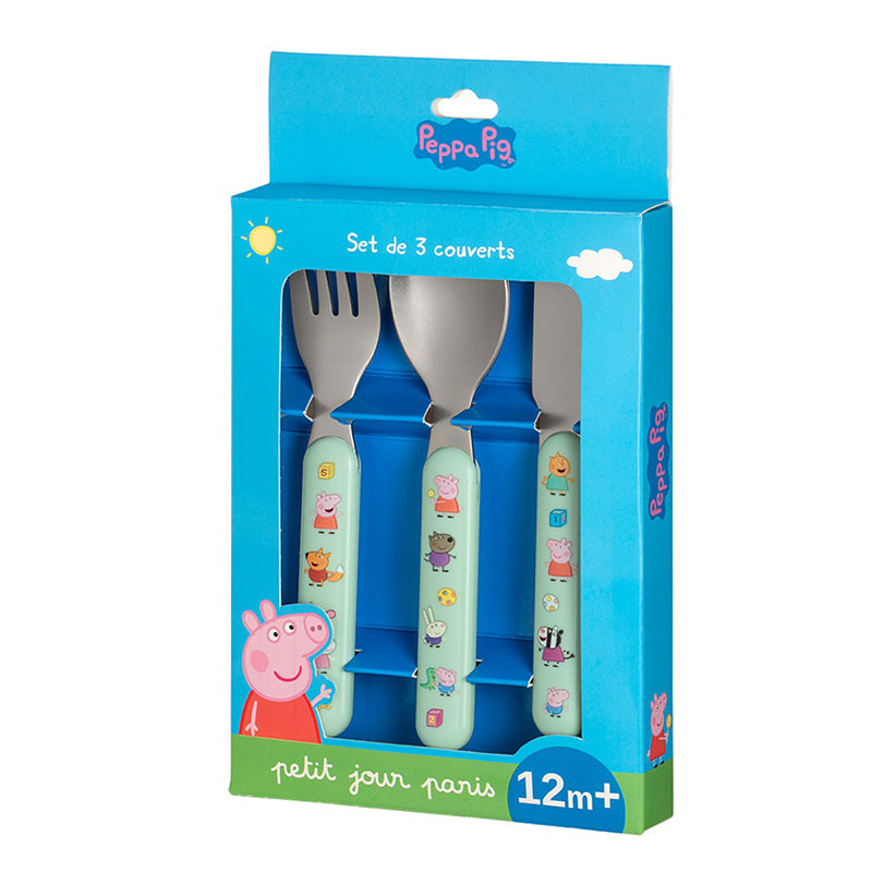 Petit Jour Paris bestikksett, 3 stk. - Peppa Gris