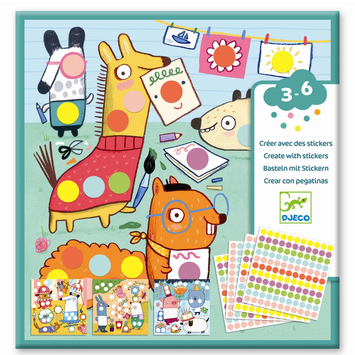 Djeco klistremerker, Fargede prikker