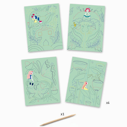 Djeco scratch kort, Fantasihagen