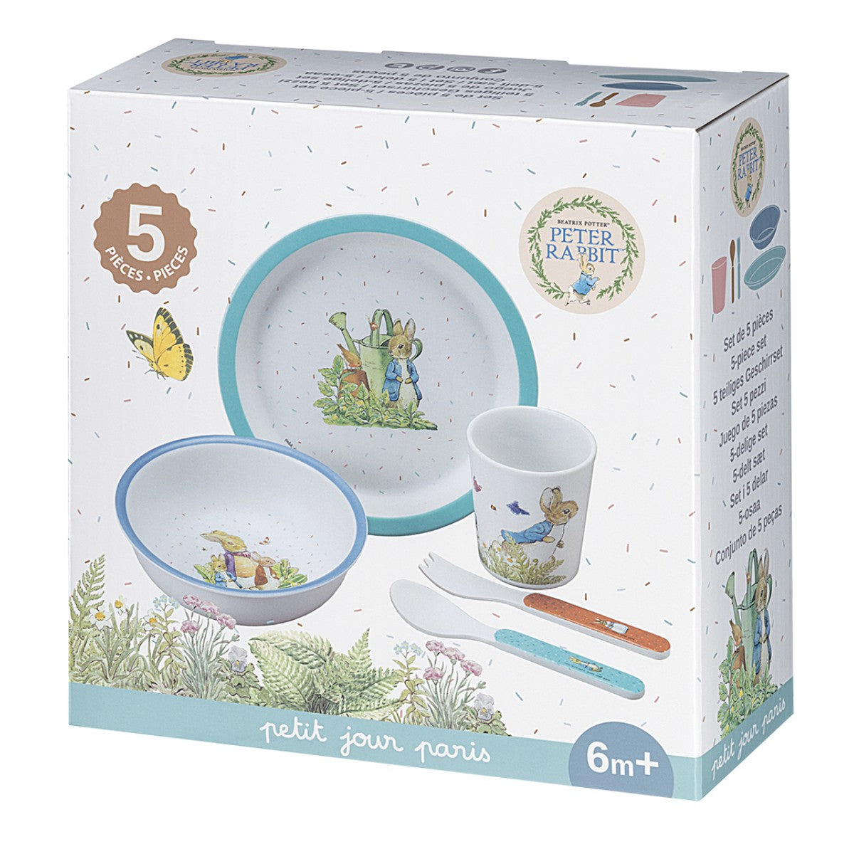 Petit Jour Paris, Petter Kanin barneservise i gaveeske m. 5 deler - Blå