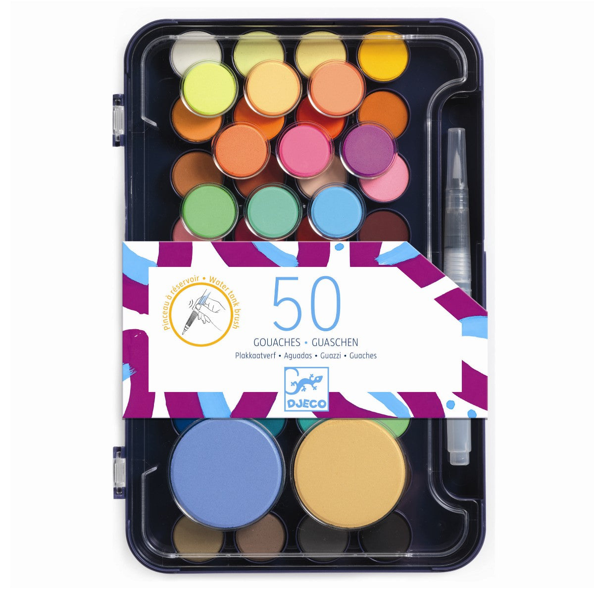 Djeco fargepalett m. 50 vannfarger