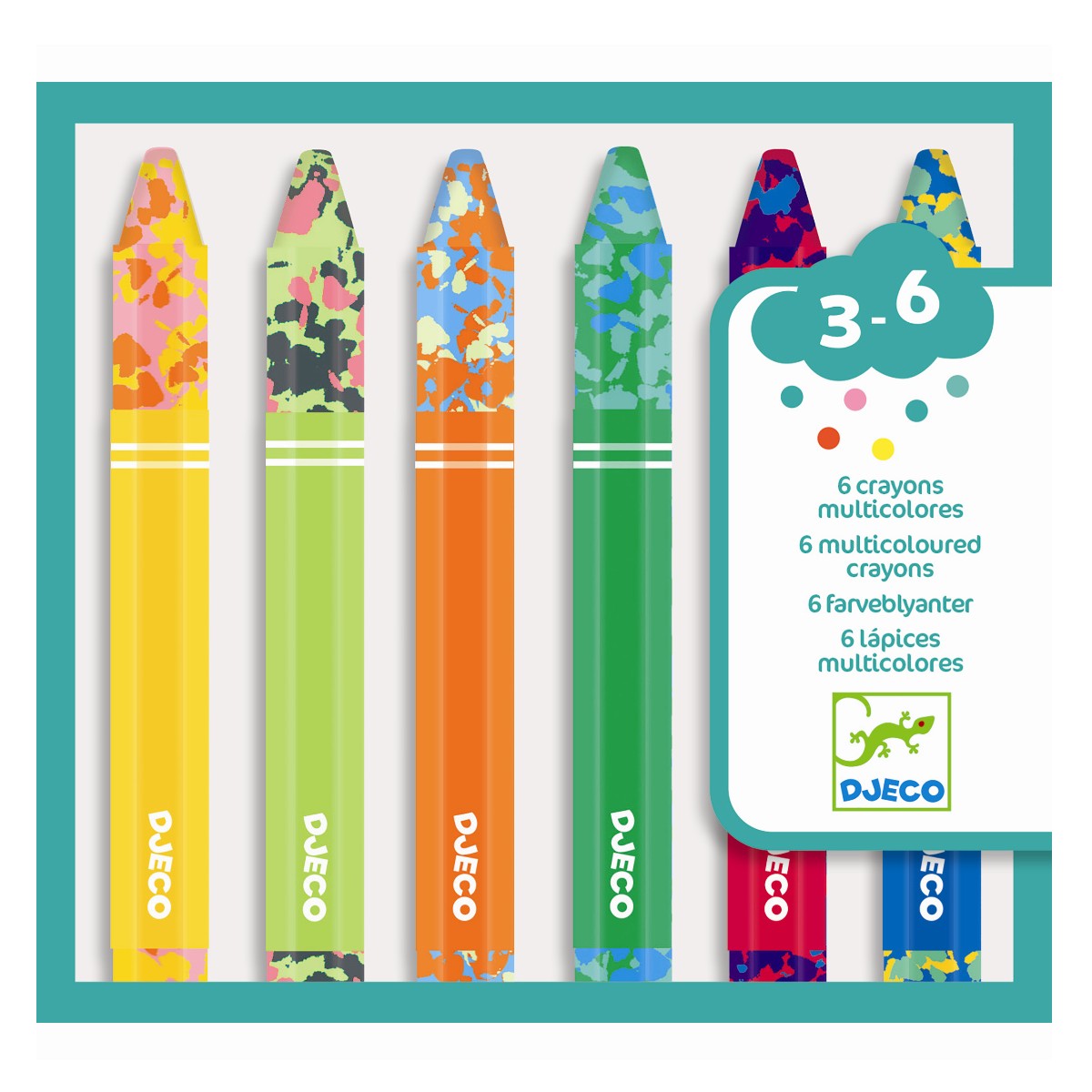 Djeco Fargestifter, 6 stk. - Multifarger