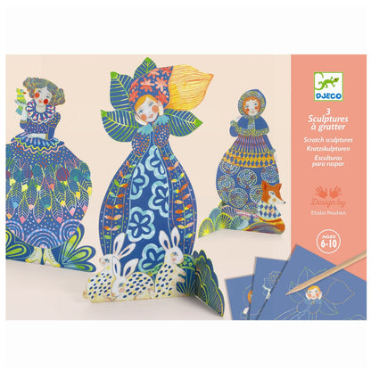 Djeco scratch kort, vakre kjoler