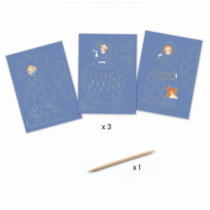 Djeco scratch kort, vakre kjoler