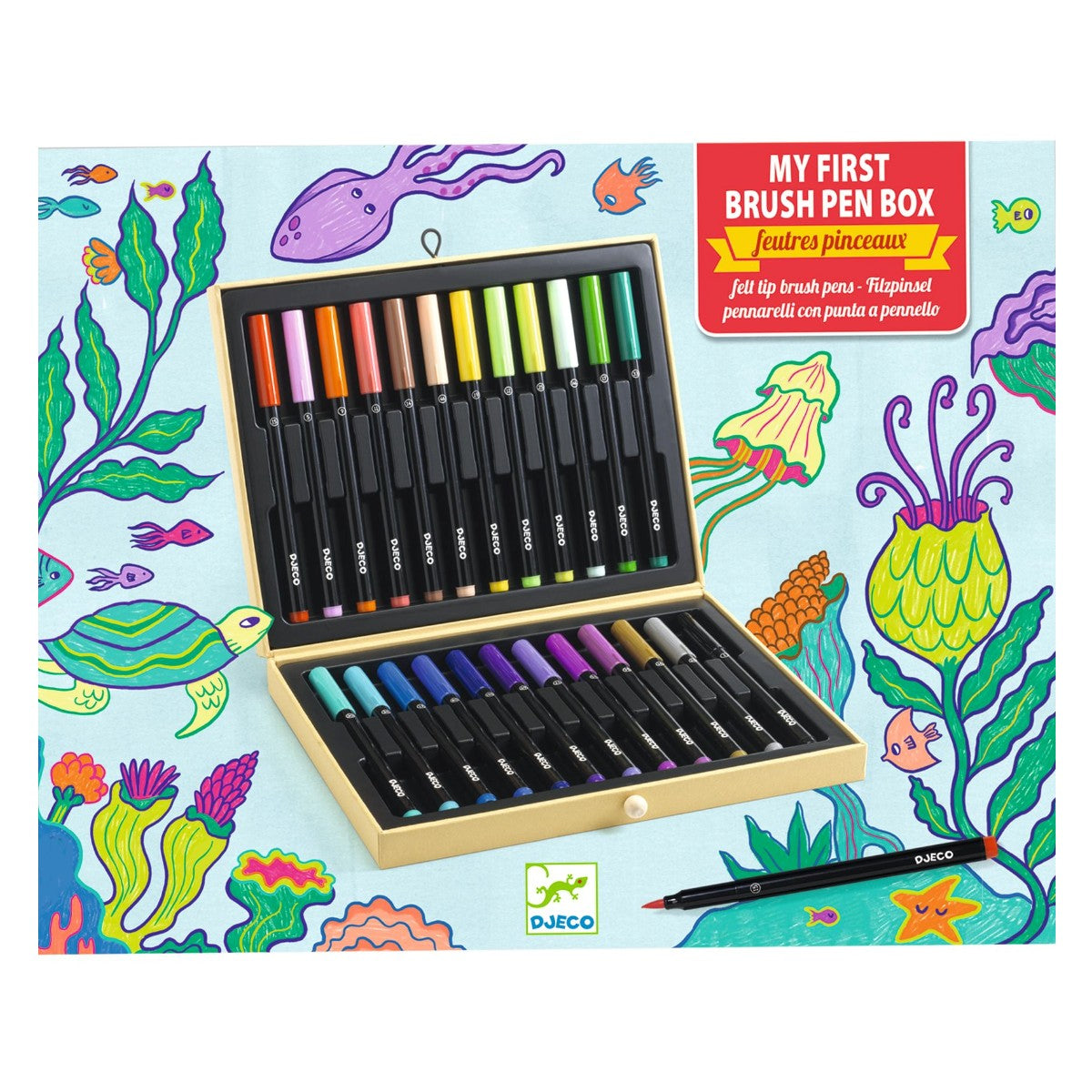 Djeco koffert m. filtpenner
