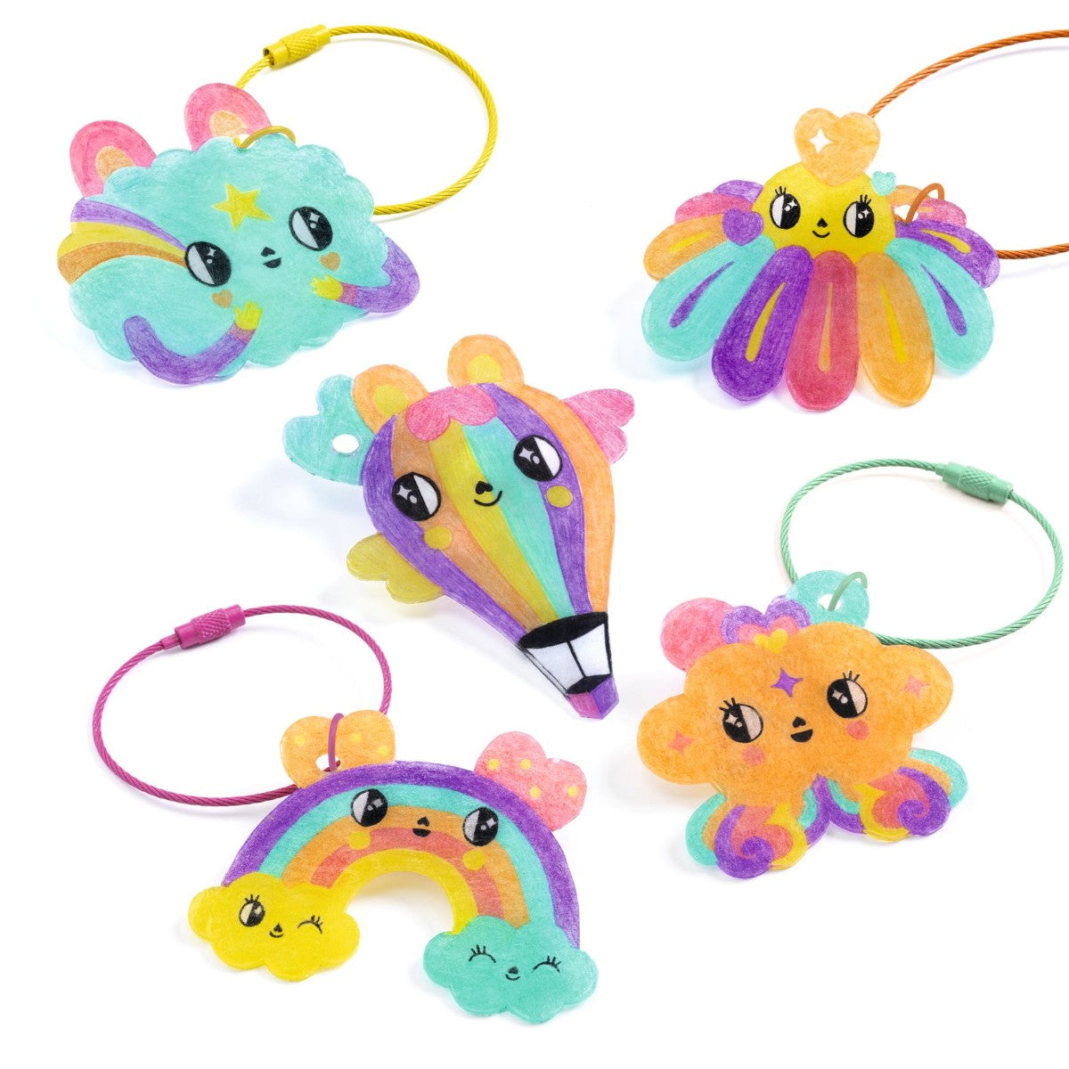Djeco kreativ eske, Artistic plastic - Kawaii nøkkelringer i krympeplast
