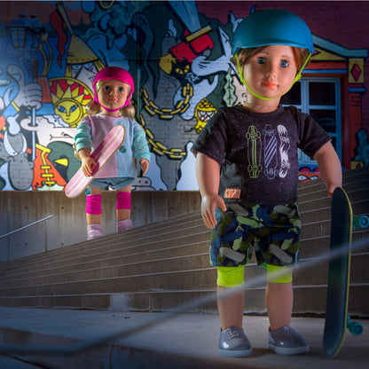 Our Generation dukke, Theodore m/ skateboard - 46 cm