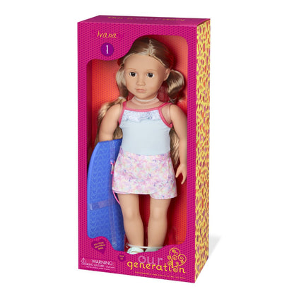 Our Generation dukke Ivana med surfebrett - 46 cm