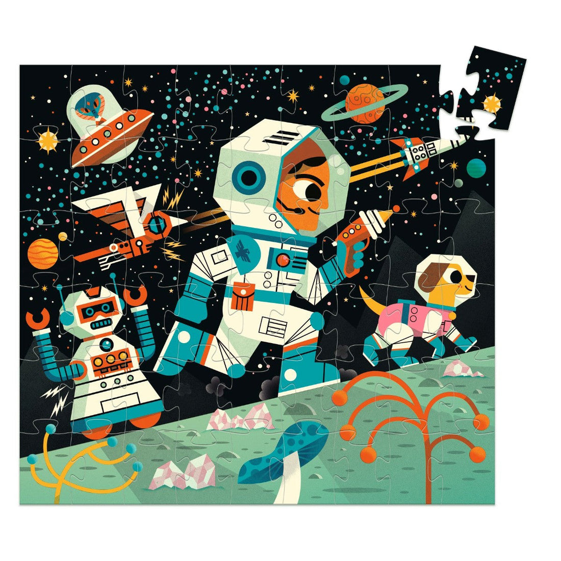 Djeco Silhuettpuslespill, Space station 54 brikker