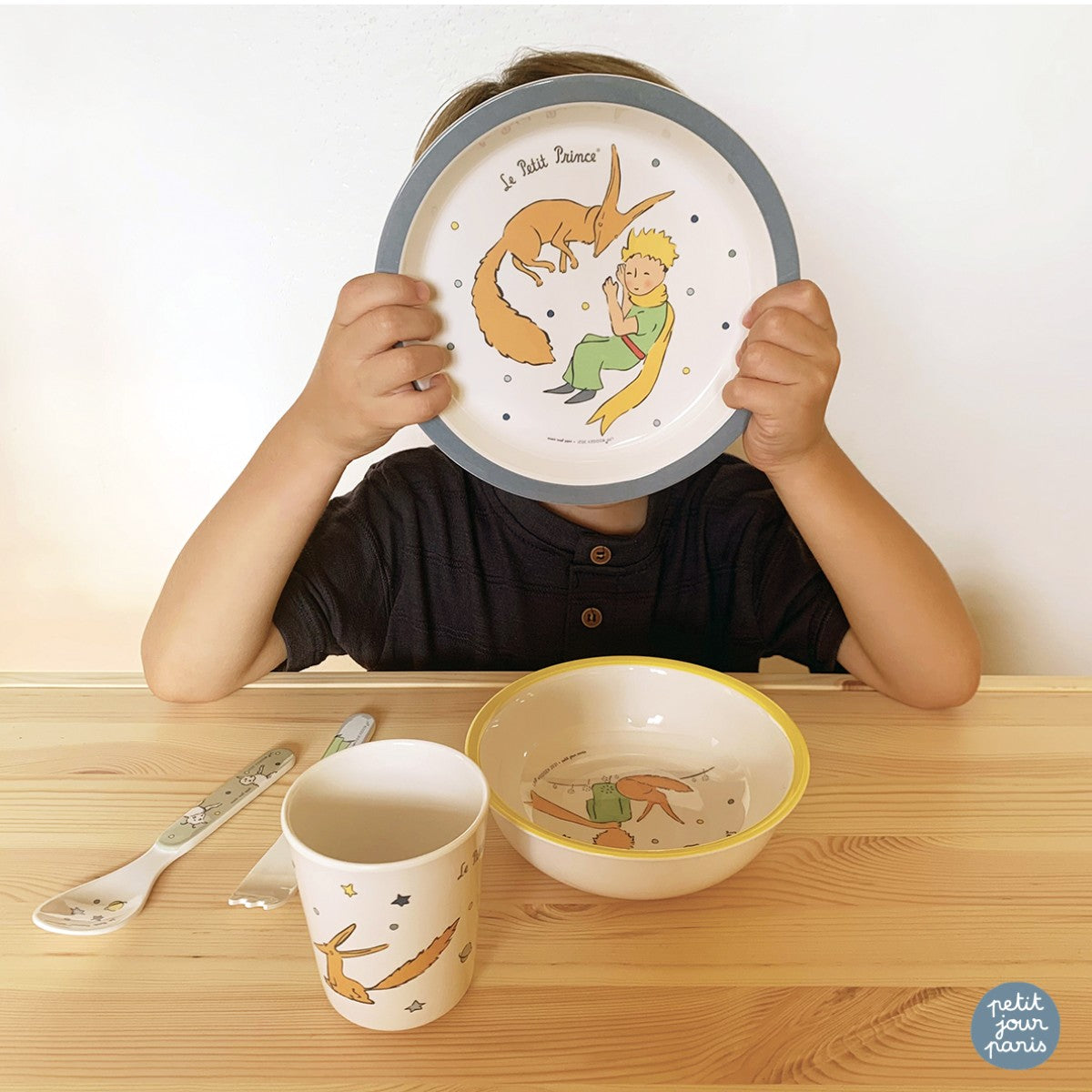 Petit Jour Paris barneservise i gaveeske med 5 deler, Den lille prins - Blå