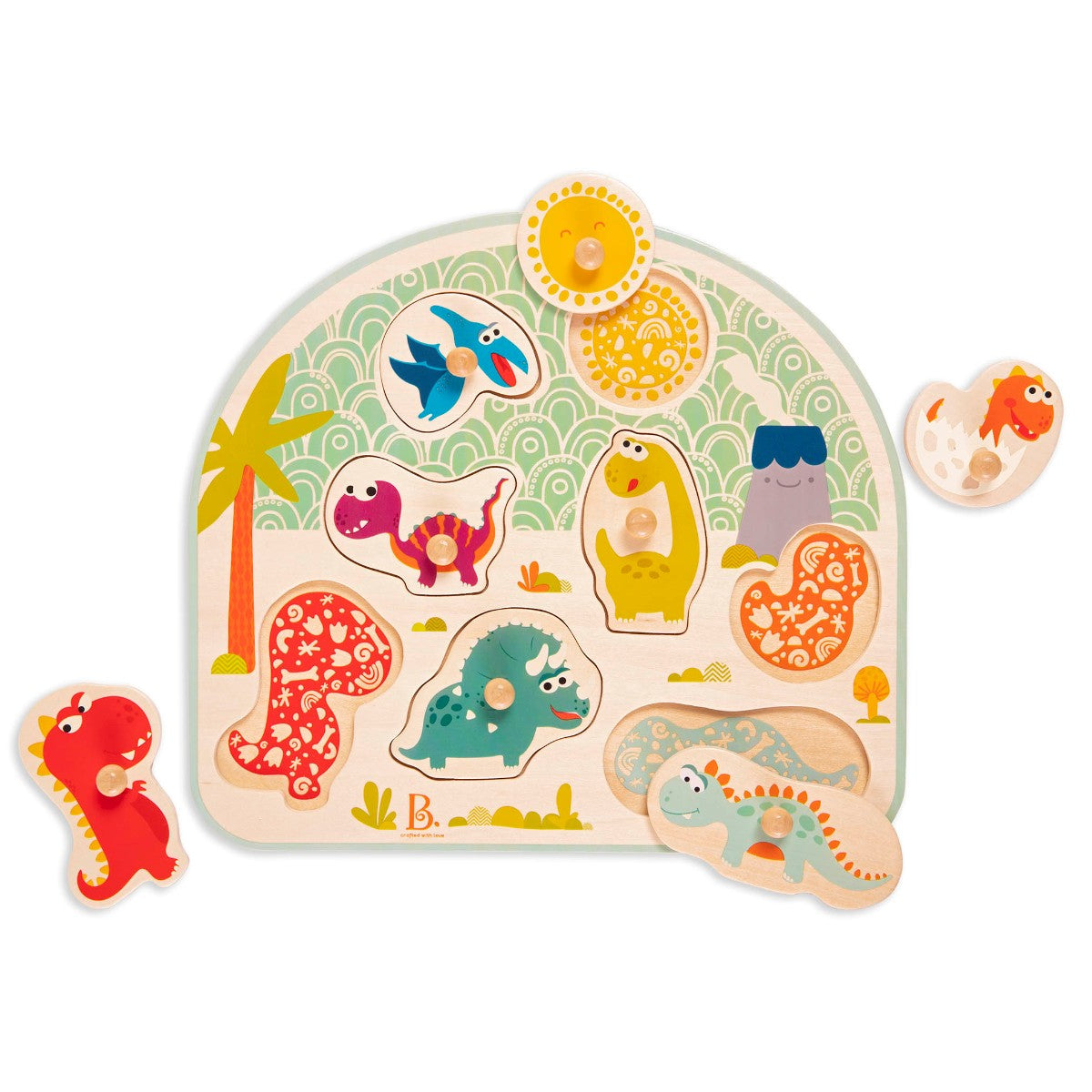 B Toys Knoppuslespill, Dino - Fra 18 mdr.