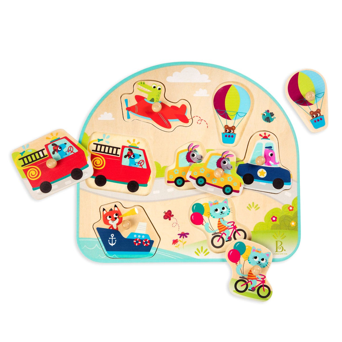 B Toys Knoppuslespill, Transport - Fra 18 mdr.