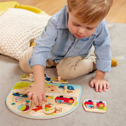 B Toys Knoppuslespill, Transport - Fra 18 mdr.