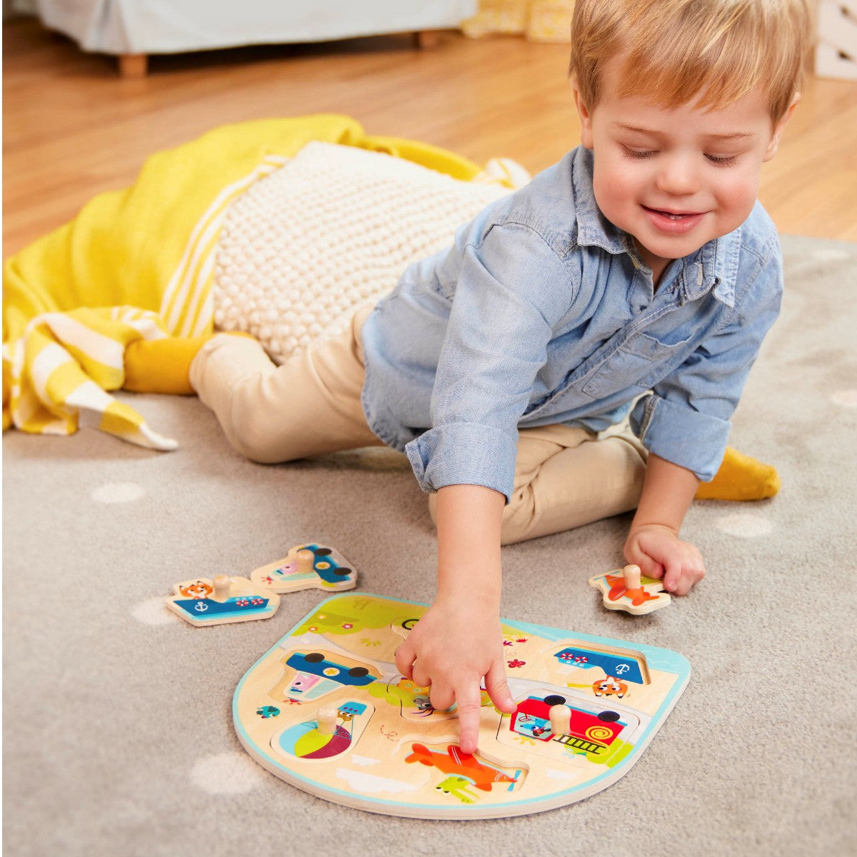 B Toys Knoppuslespill, Transport - Fra 18 mdr.