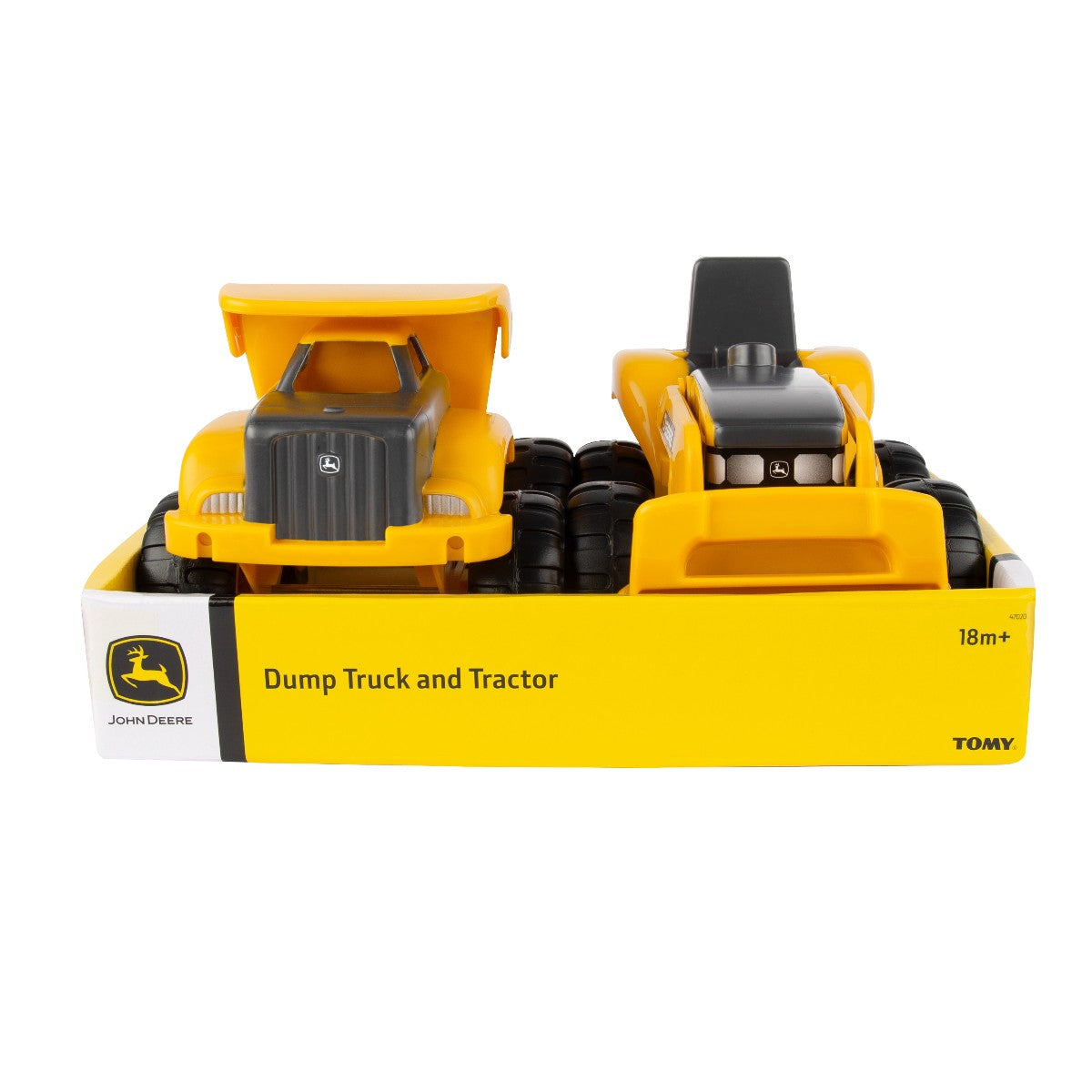 John Deere, Dumper og traktor, gul - Fra 18 måneder.