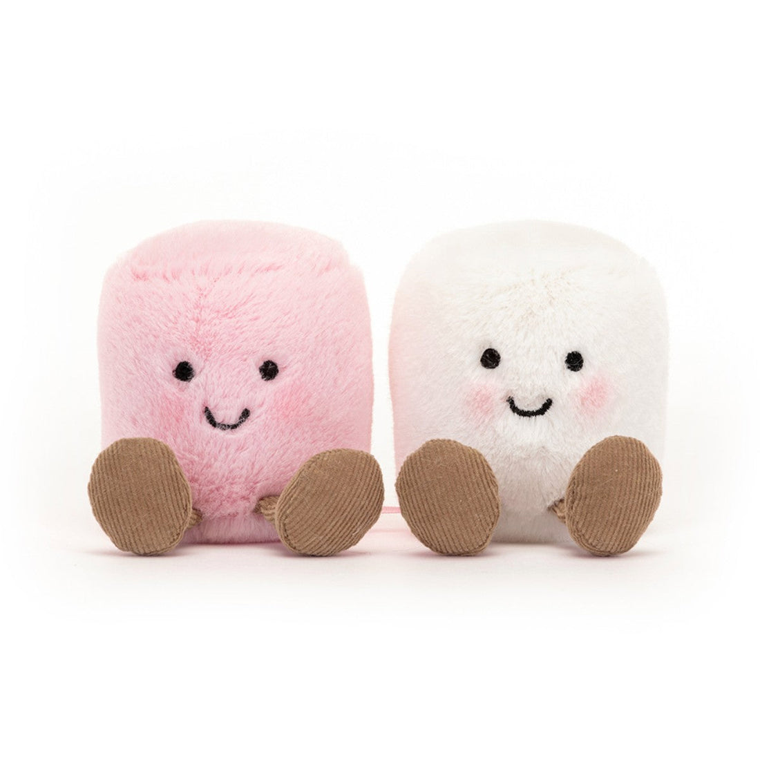 Jellycat kosedyr, Amuseable Fun, Amuseable hvit og lyserosa marshmallow – 15 cm