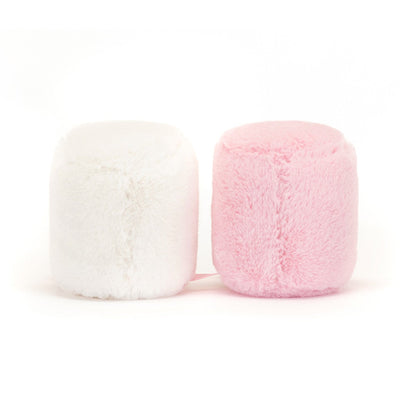 Jellycat kosedyr, Amuseable Fun, Amuseable hvit og lyserosa marshmallow – 15 cm