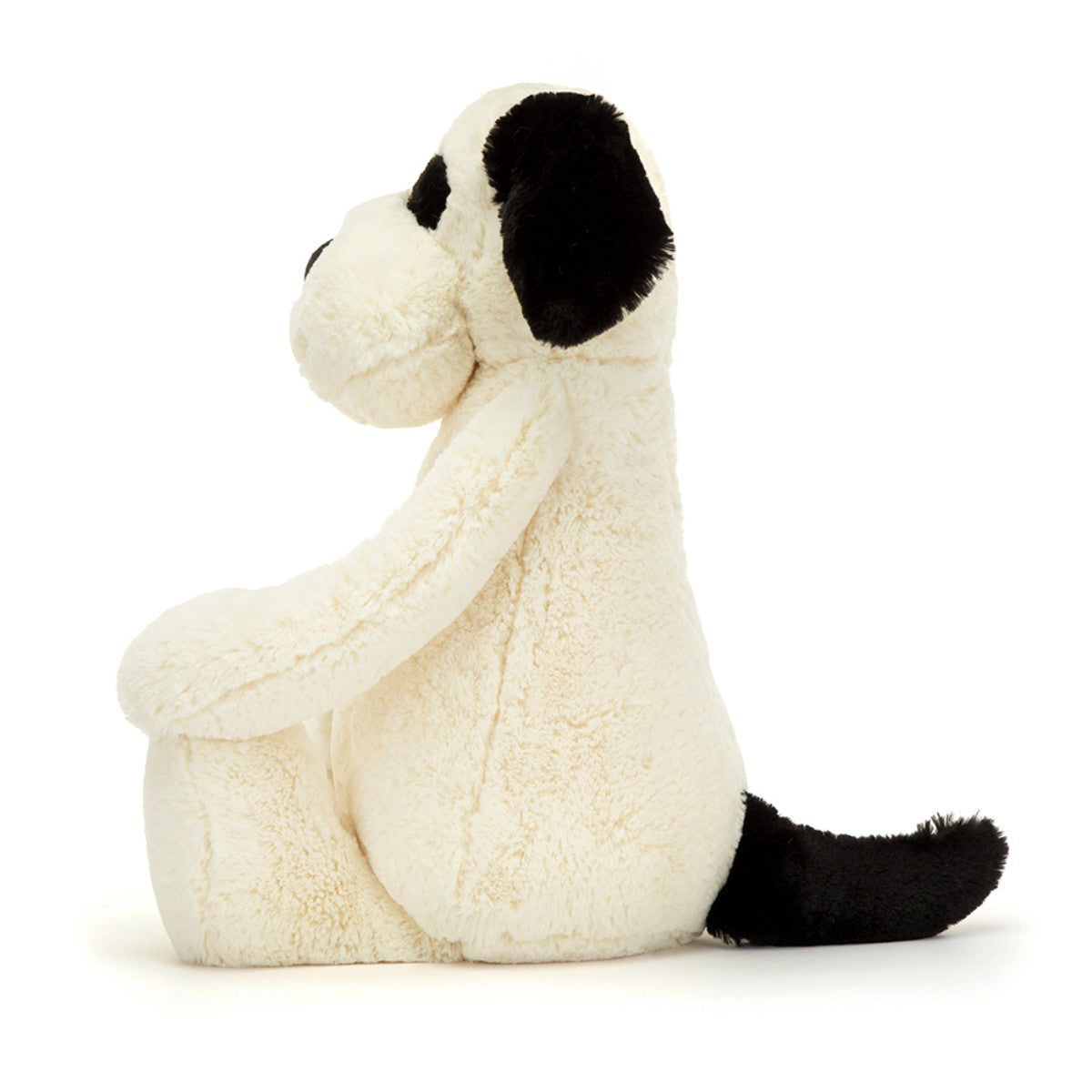 Jellycat bamse, Bashful hund, krem/svart, kjempestor - 51 cm.