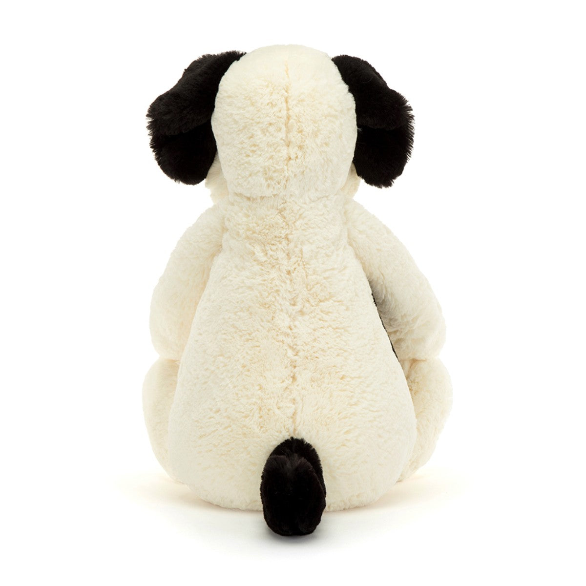 Jellycat bamse, Bashful hund, krem/svart, kjempestor - 51 cm.