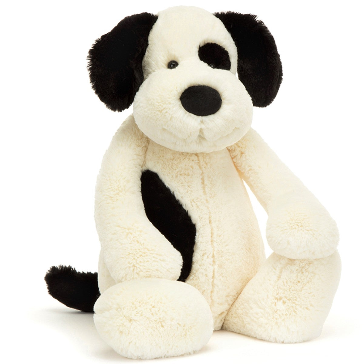 Jellycat bamse, Bashful hund, krem/svart, virkelig stor - 67 cm.