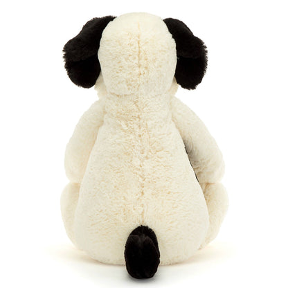 Jellycat bamse, Bashful hund, krem/svart, virkelig stor - 67 cm.