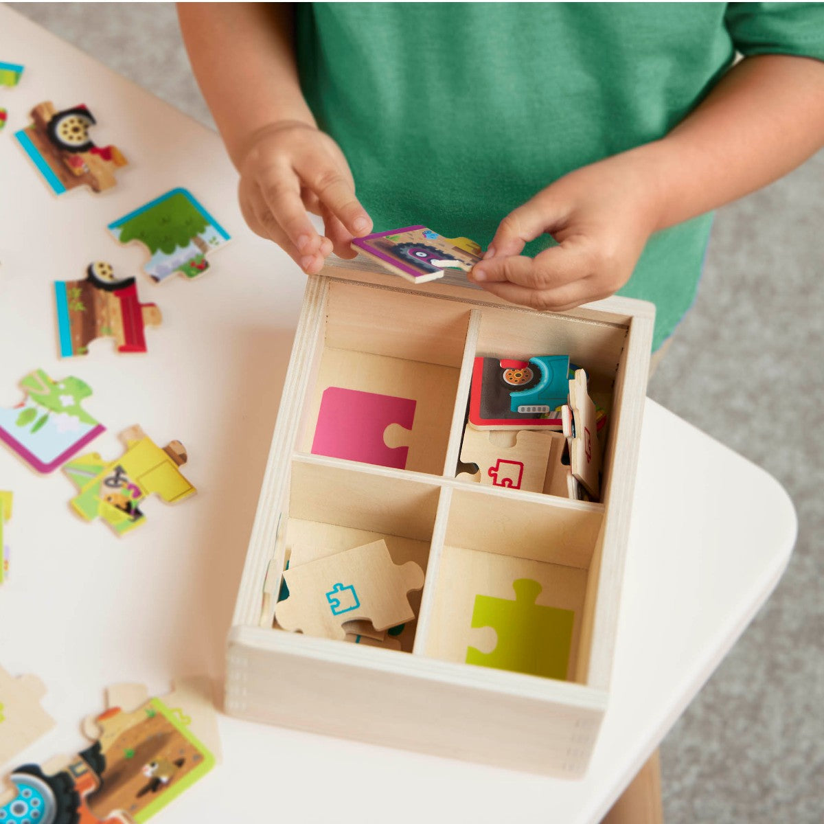 B Toys Puslespill, 4-i-1 - Arbeidskjøretøyer