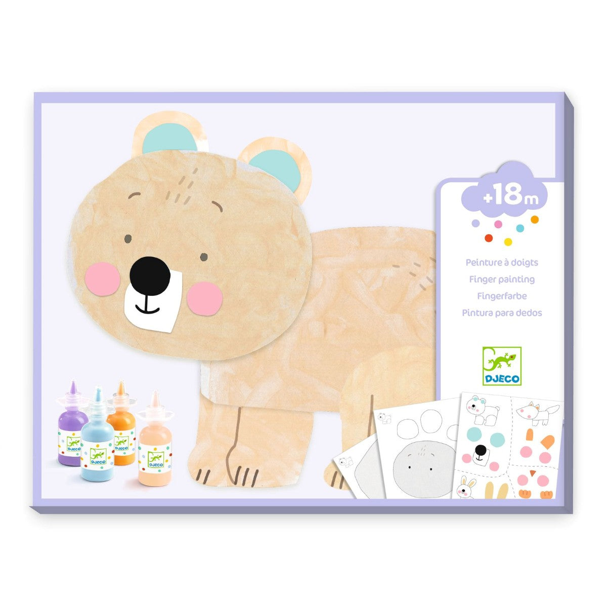 Djeco aktivitetsset - fingermaling, 4 dyr