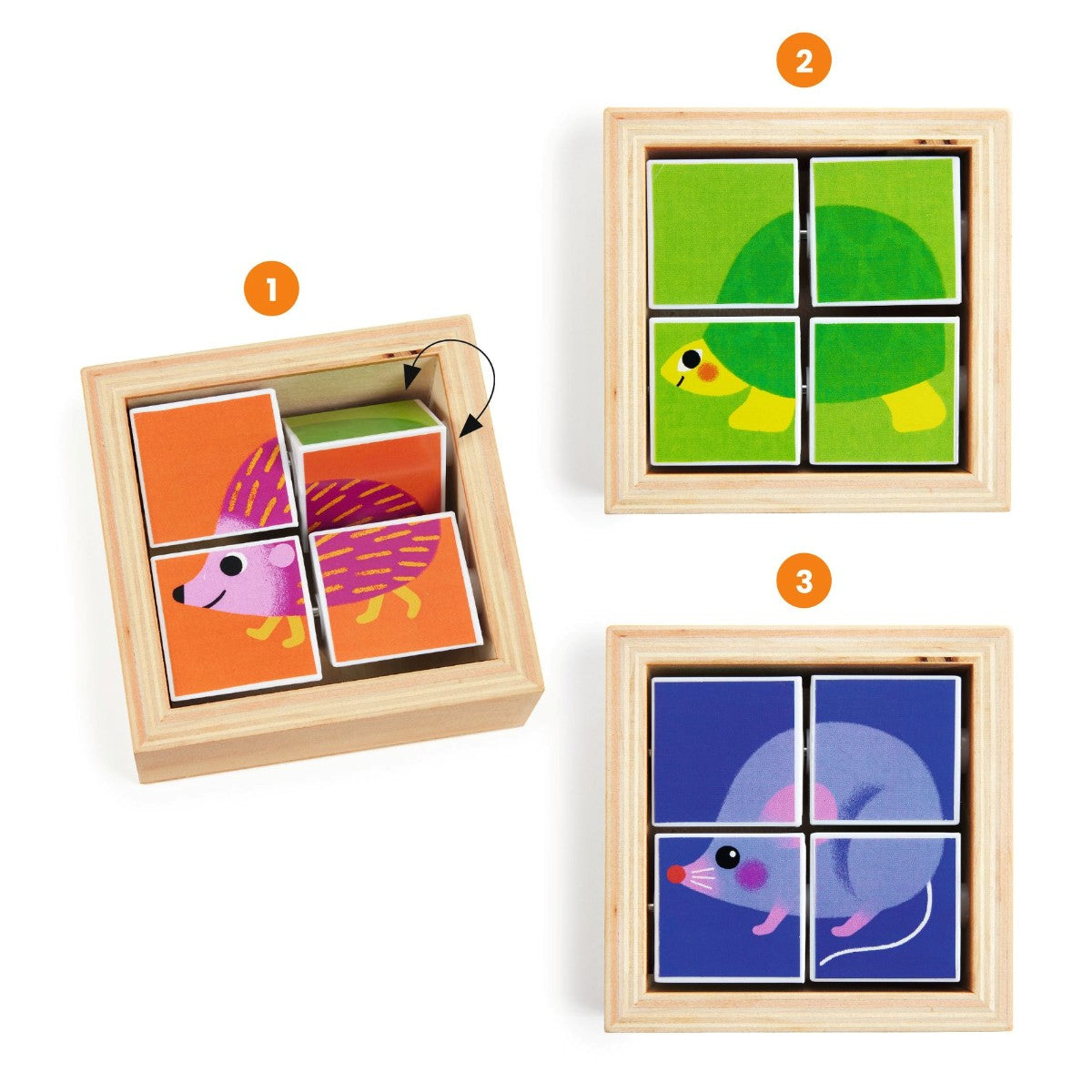 Djeco Vendepuslespil i tre m. klodser