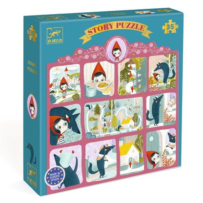 Djeco puslespill, Story puzzle, Rødhette - 35 brikker