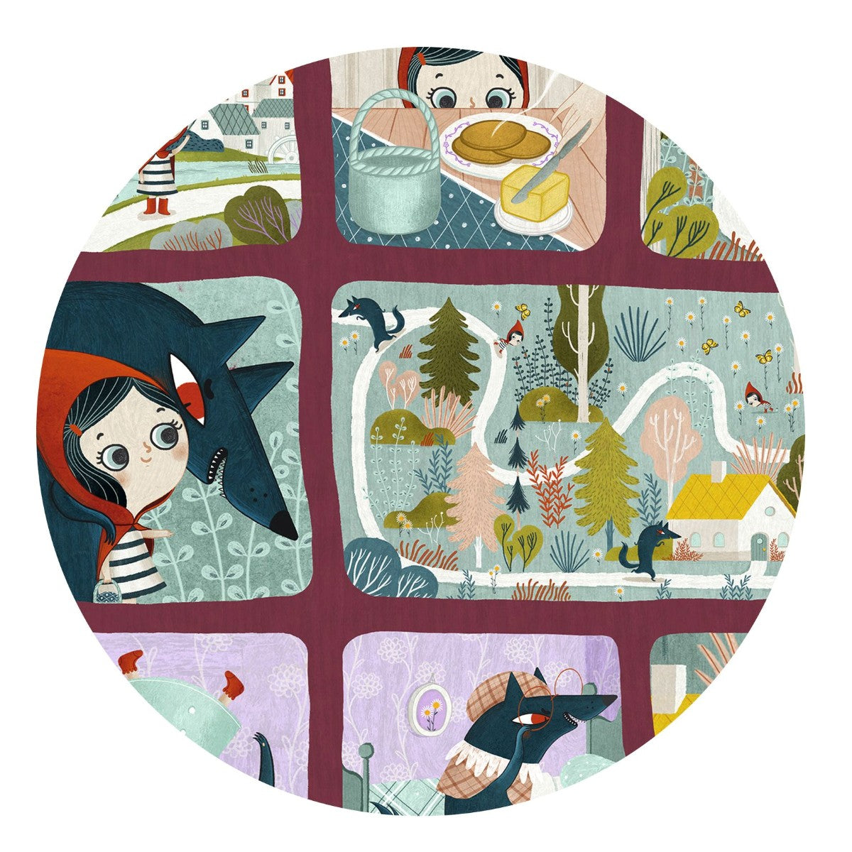 Djeco puslespill, Story puzzle, Rødhette - 35 brikker
