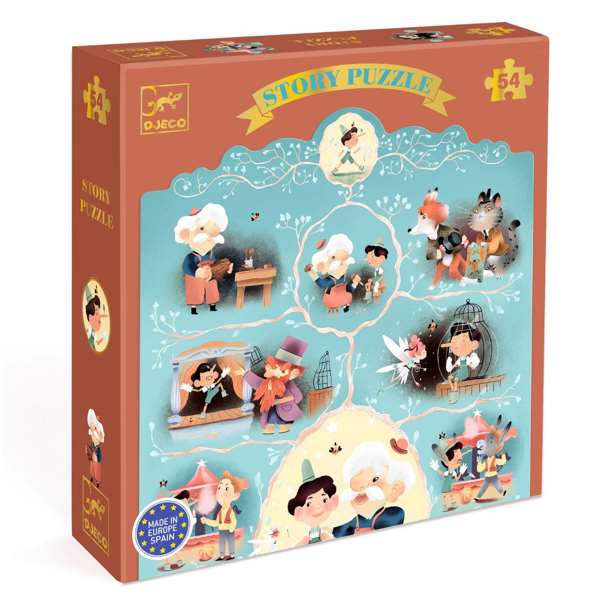 Djeco puslespill, Story puzzle, Pinocchio - 54 brikker