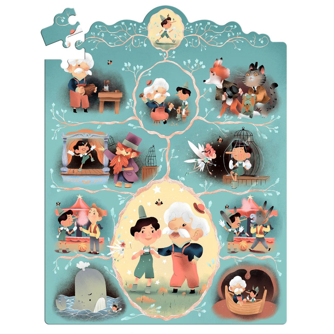 Djeco puslespill, Story puzzle, Pinocchio - 54 brikker