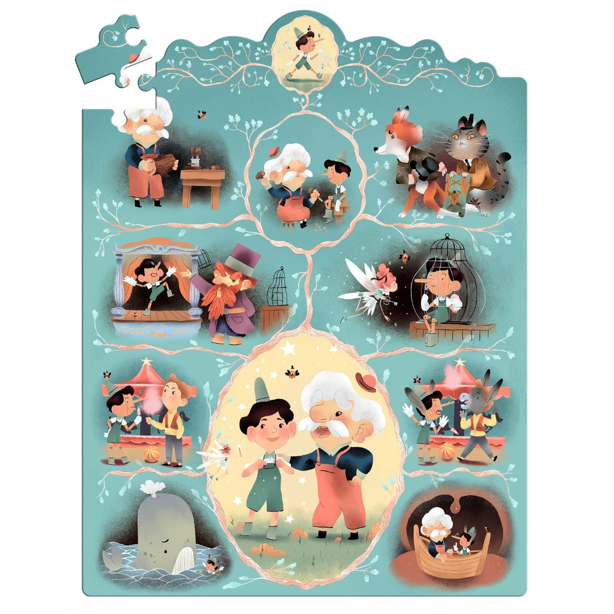 Djeco puslespill, Story puzzle, Pinocchio - 54 brikker