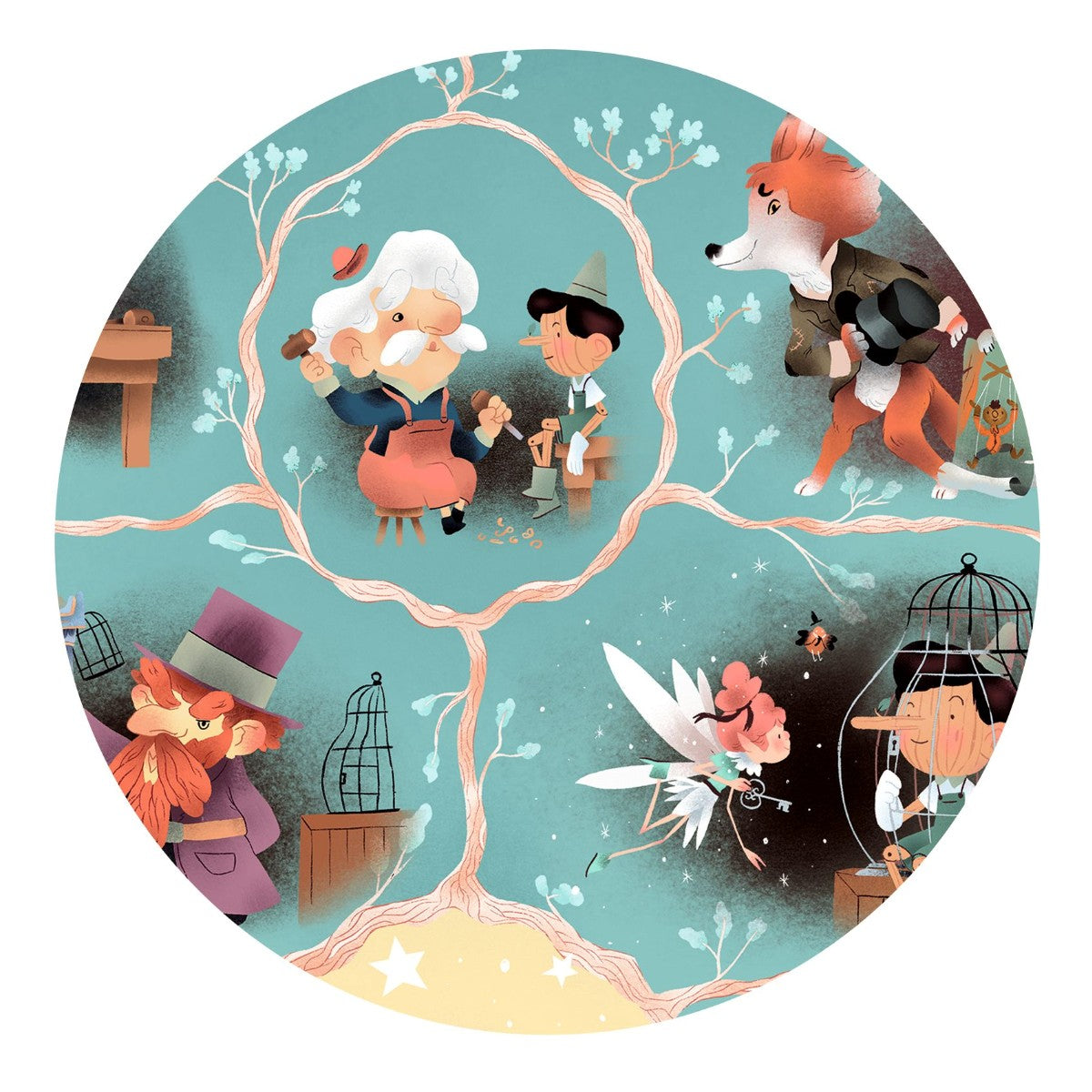 Djeco puslespill, Story puzzle, Pinocchio - 54 brikker