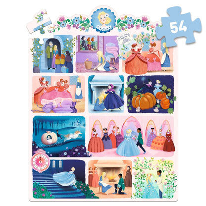 Djeco puslespill, Story puzzle, Askepott - 54 brikker