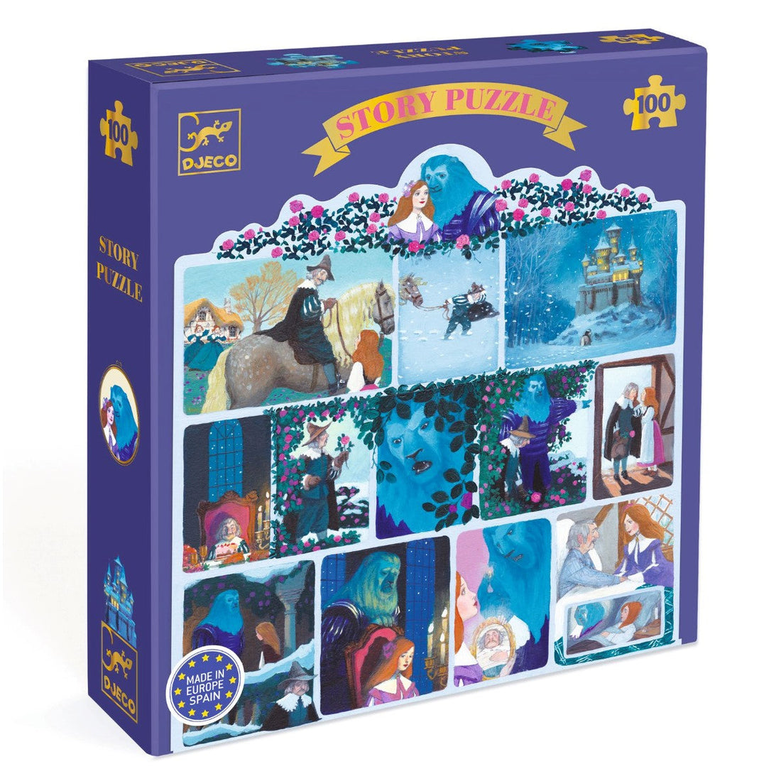Djeco puslespill, Story puzzle, Skjønnheten og udyret - 100 biter