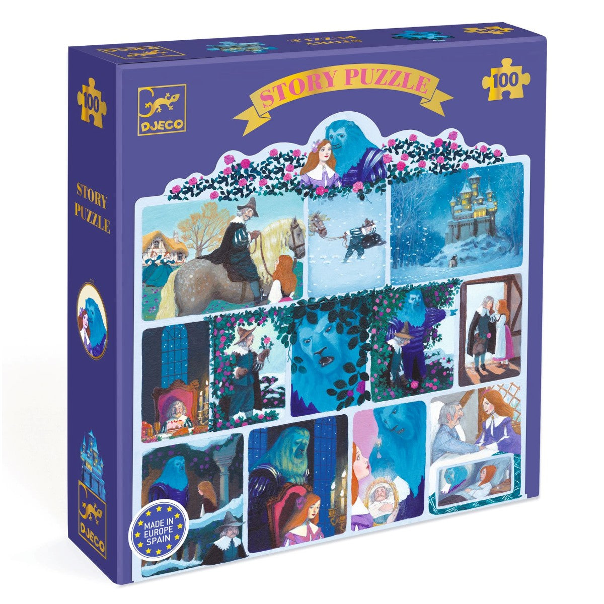 Djeco puslespill, Story puzzle, Skjønnheten og udyret - 100 biter