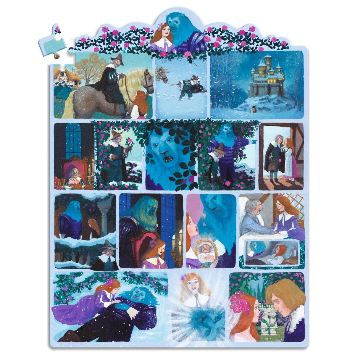 Djeco puslespill, Story puzzle, Skjønnheten og udyret - 100 biter