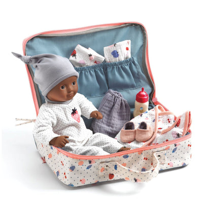 Djeco Pomea, Cerises koffert inkl. dukke