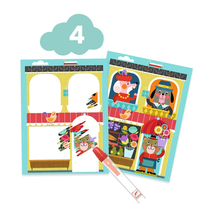 Djeco kreativ aktivitetsboks, Katt og hennes venner - Fra 18 mnd.