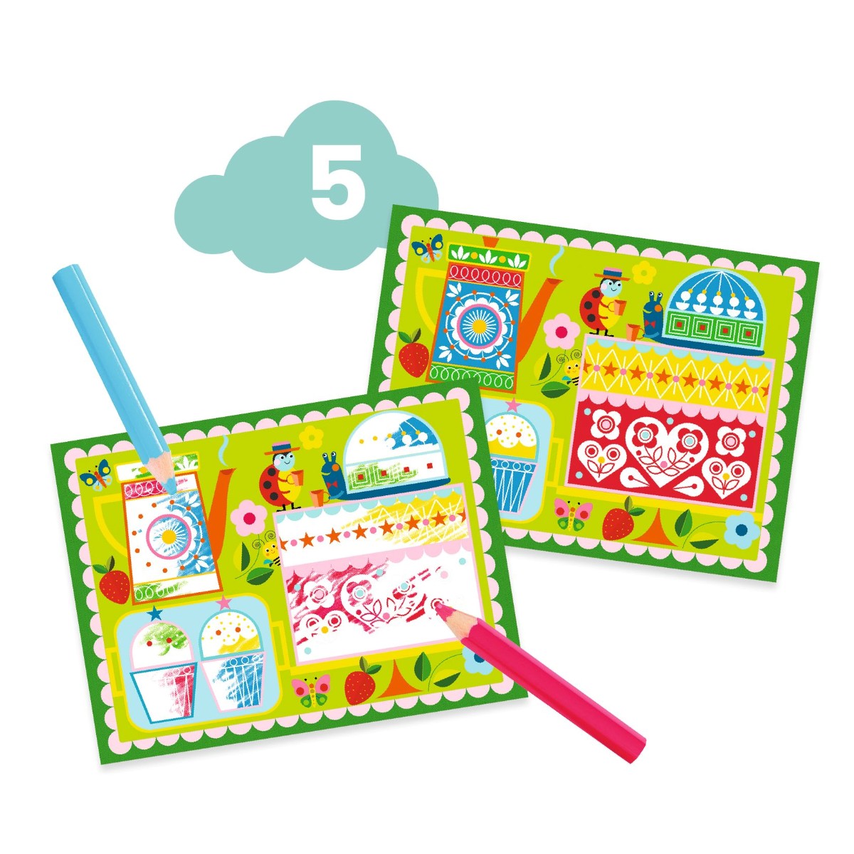 Djeco kreativ aktivitetsboks, Katt og hennes venner - Fra 18 mnd.