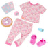 Vores Generations deluxe dukketøj, pyjamas donut med tilbehør til dukker